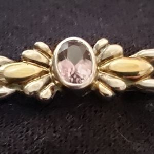 Vintage two color sterling bar pin